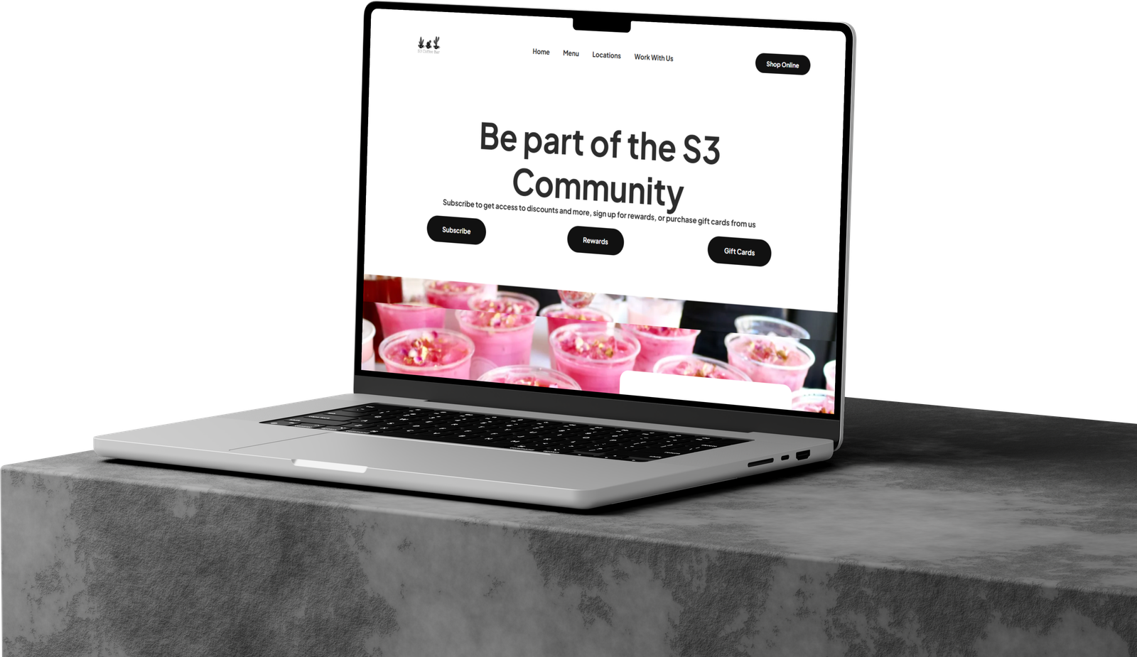 S3 Coffee Website Mockup